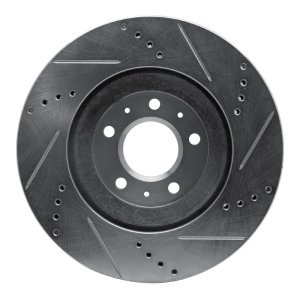 Cadillac CTS Brake Rotor (1) - Front Left - R1 Concepts - Drilled & Slotted - Silver - `04-`08